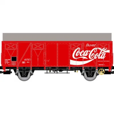 Wagon couvert 2 essieux type G4 Coca Cola